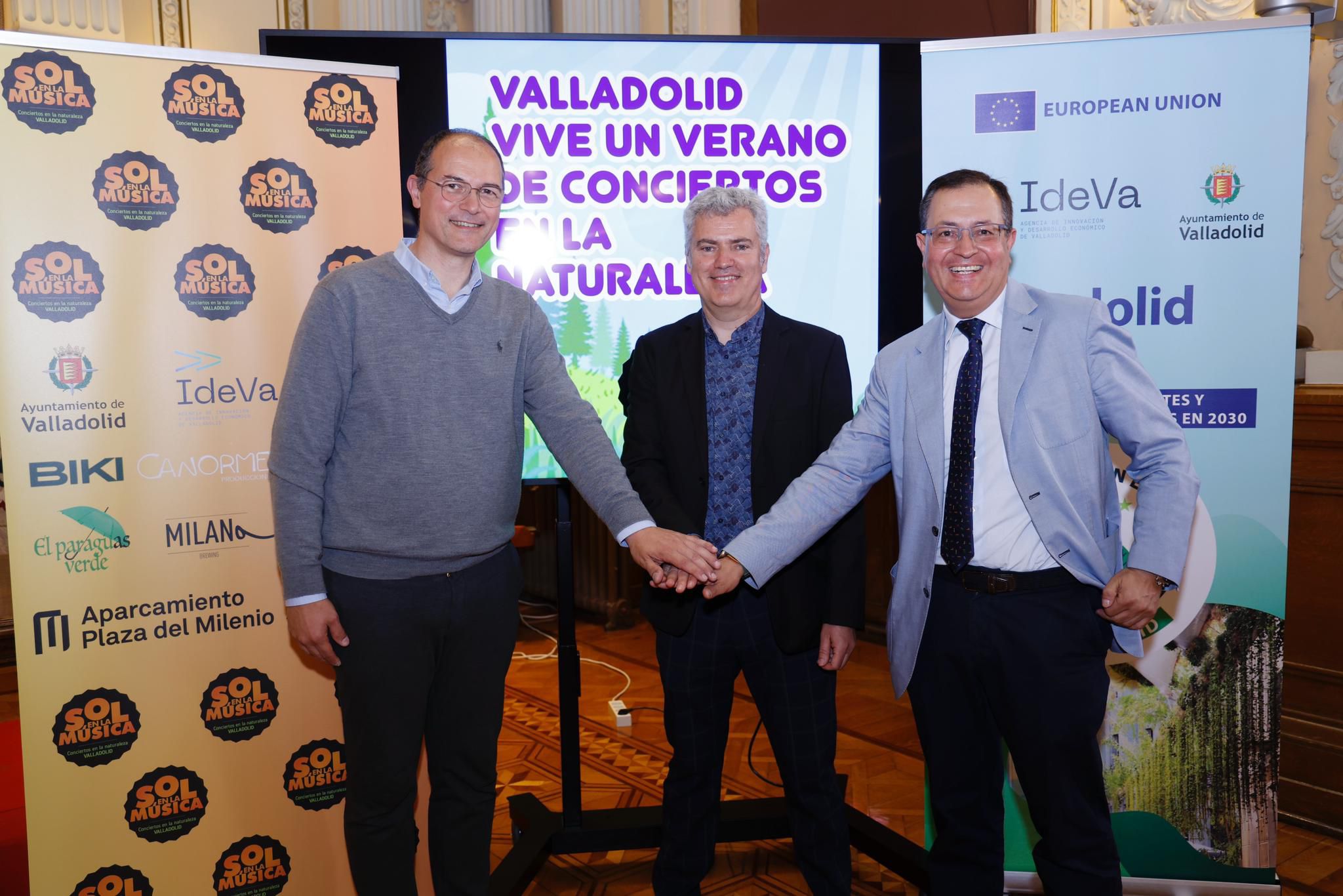 Alejandro García Pellitero, Alfonso Corral and Fernando Rubio at the presentation of the 'Sol de música' concert cycle.