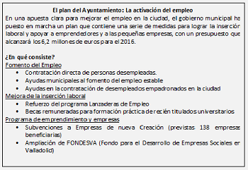 Plan del ayuntamiento- Creación de empleo